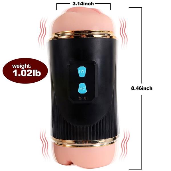 KAY DVOJNI MASTURBATOR Z DVOJNIM USTOM IN VAGINALNO VIBRACIJO