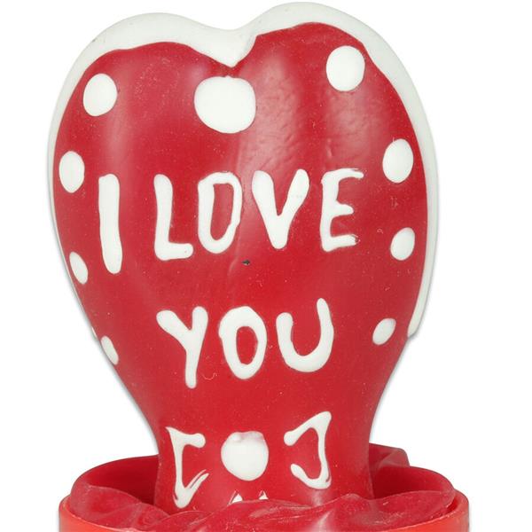 HANDPAINTED NOVELTY CONDOMS HEART - I LOVE YOU MODEL 1