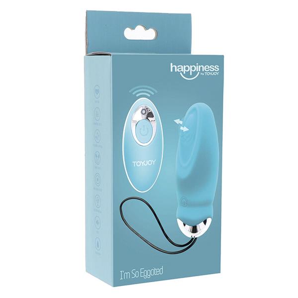 HAPPINESS I'M SO EGGCITED REMOTE CONTROL VIBRATOR BLUE
