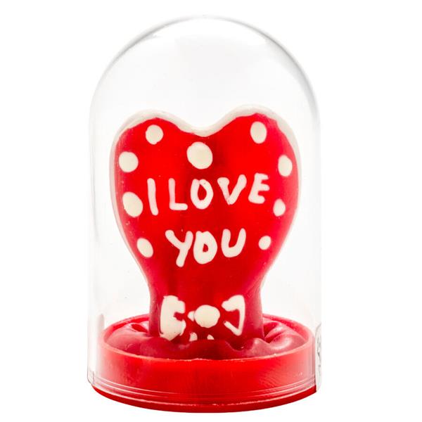 HANDPAINTED NOVELTY CONDOMS HEART - I LOVE YOU MODEL 1