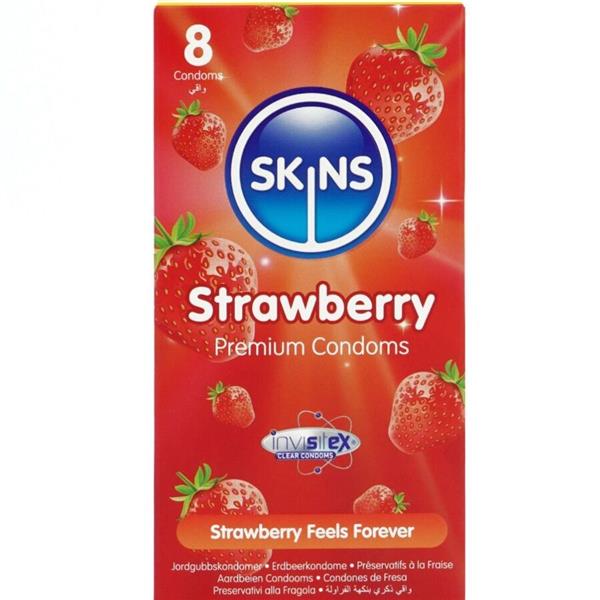 STRAWBERRY PREMIUM CONDOMS PACK 8