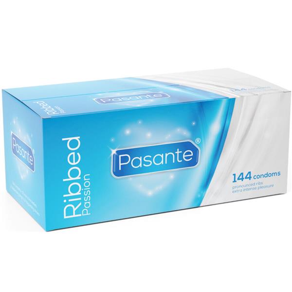 RIBBED PASSION CONDOMS BOX 144 UNITS