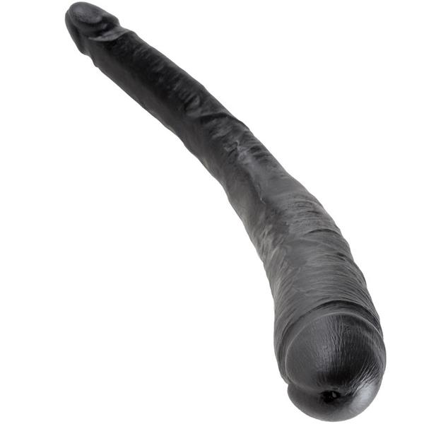 KING COCK SLIM DOUBLE DILDO BLACK 40.6 CM