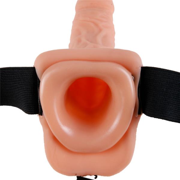 SERIES 7 HOLLOW STRAP-ON WITH BALLS 17.8CM FLESH