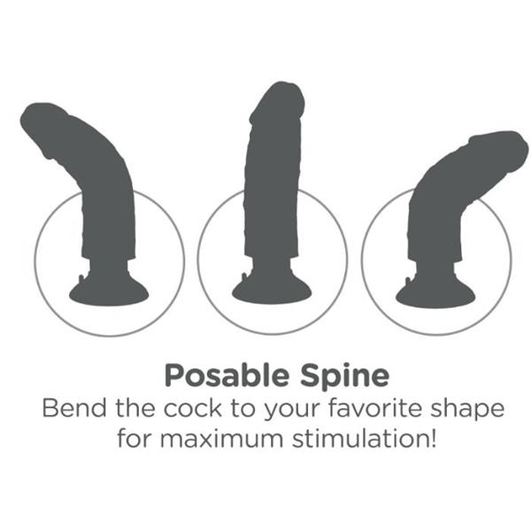 23 CM VIBRATING COCK WITH BALLS BLACK