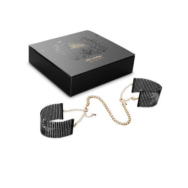 DÉSIR MÉTALLIQUE BLACK METAL MESH HANDCUFFS