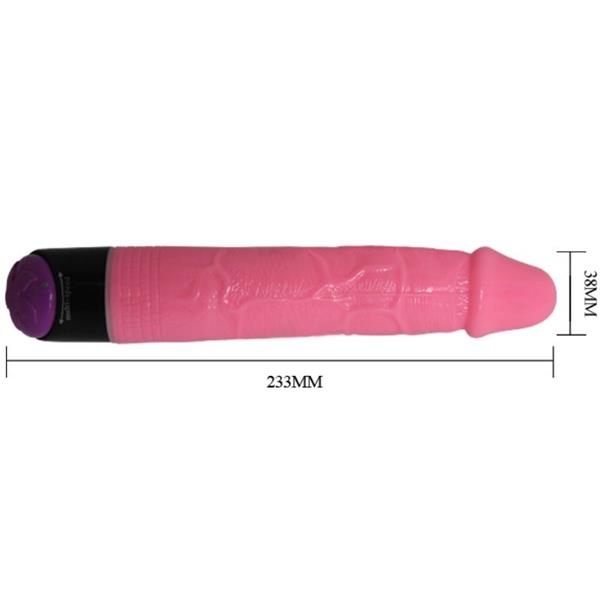 COLORFUL SEX REALISTIC VIBRATOR PINK 23 CM