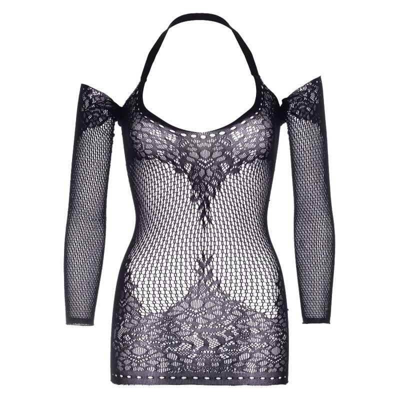 TWIST HALTER ČIPKASTA MINI HALJINA JEDNA VELIČINA