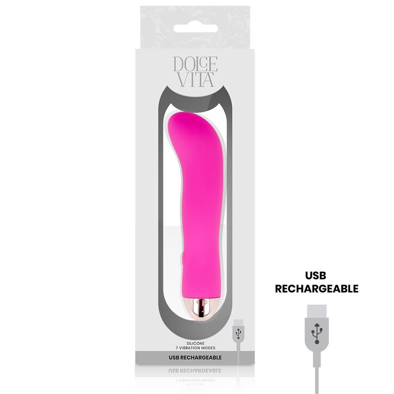 RECHARGEABLE VIBRATOR TWO PINK 7 SPEEDS