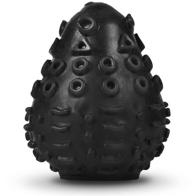 REUSABLE TEXTURED MASTURBATOR EGG BLACK