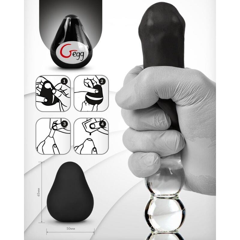 REUSABLE TEXTURED MASTURBATOR EGG BLACK