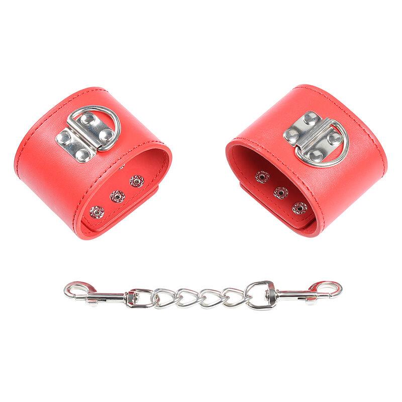 RED HANDCUFFS WITH SNAP CLOSURE