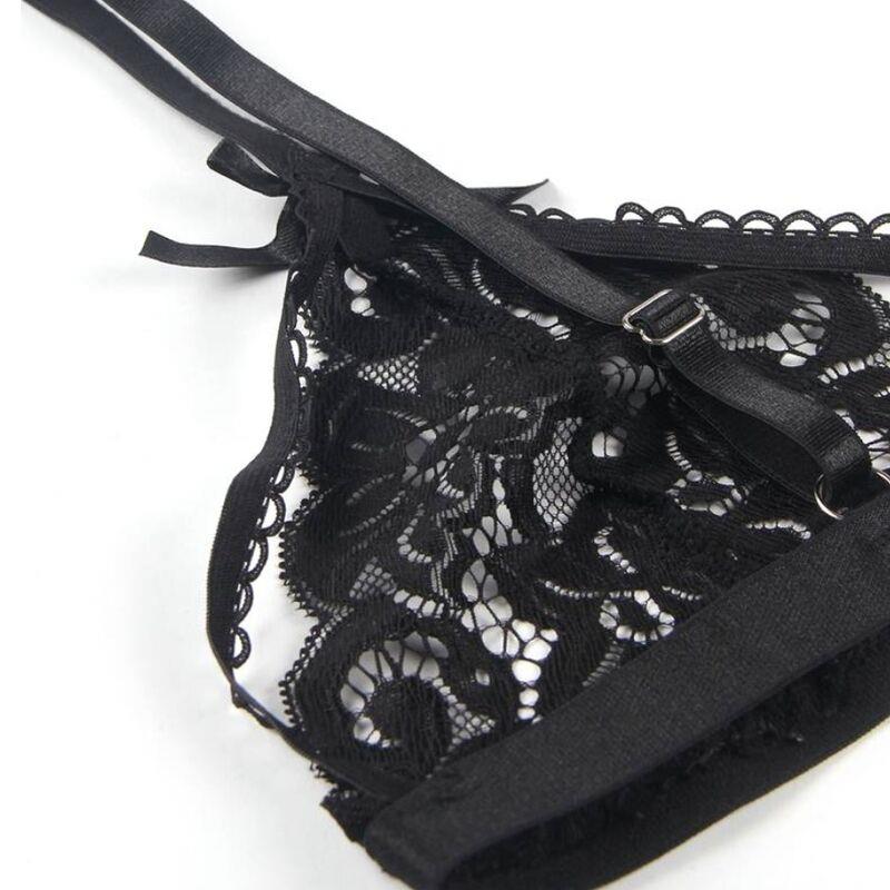 KOMPLET TREH KOŠARIC BRA + GARTER PAS + TANGICE S/M