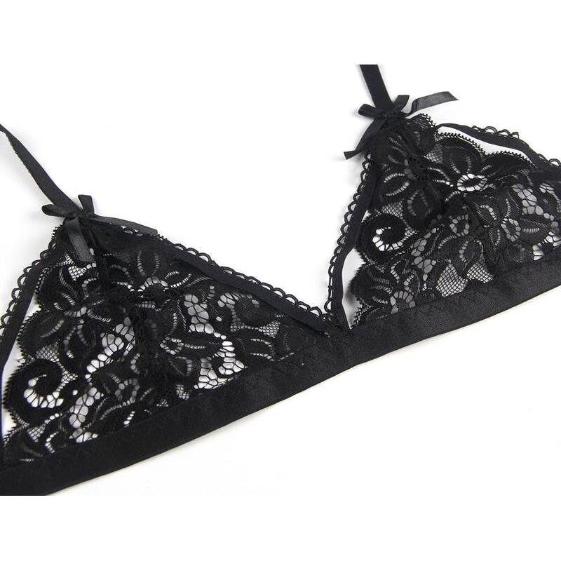 KOMPLET TREH KOŠARIC BRA + GARTER PAS + TANGICE S/M