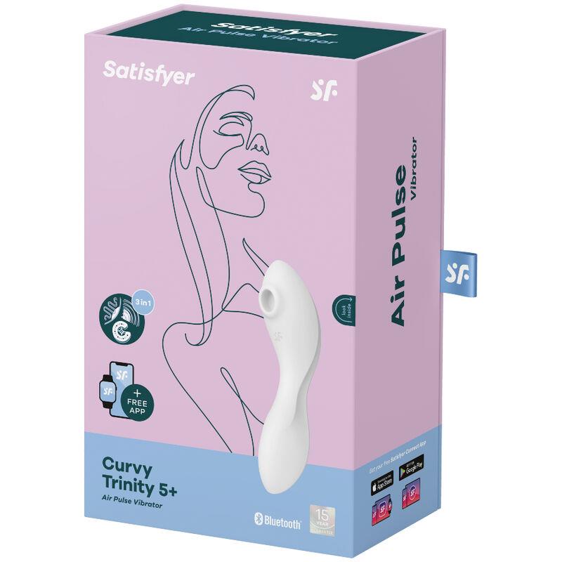 CURVY TRINITY 5 STIMULATOR ZRAČNEGA PULZA IN VIBRATOR APLIKACIJA BELE BARVE