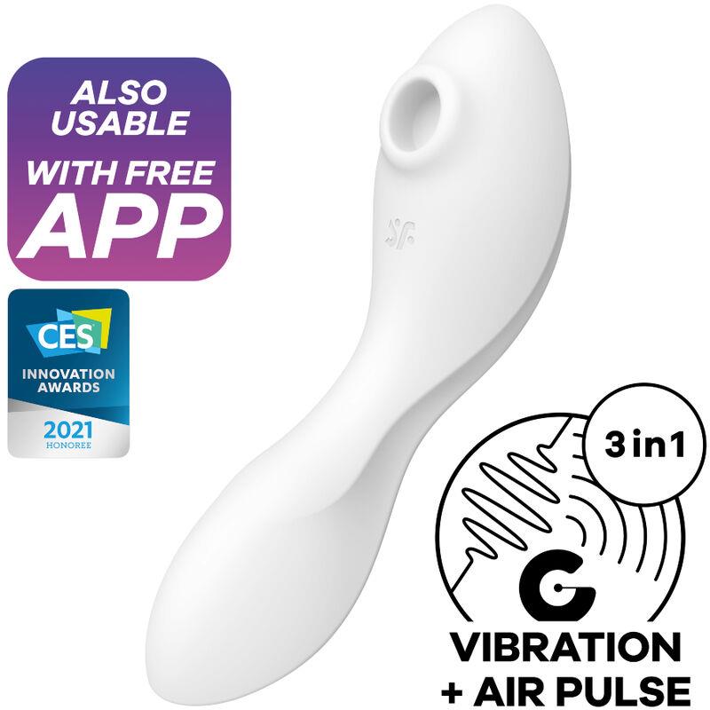 CURVY TRINITY 5 STIMULATOR ZRAČNEGA PULZA IN VIBRATOR APLIKACIJA BELE BARVE