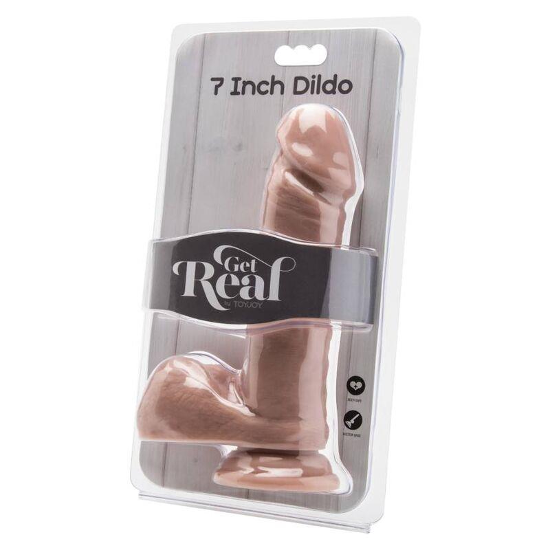 DILDO 18 CM S JAJCIMA KOŽA