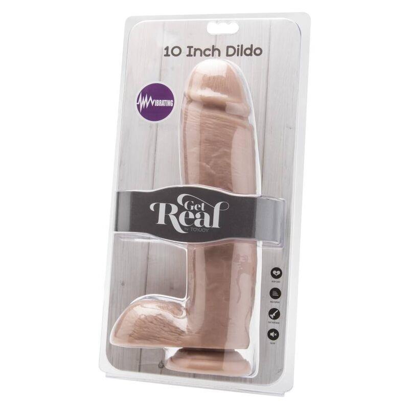 DILDO 25,5 CM Z JAJCI VIBRATOR KOŽA