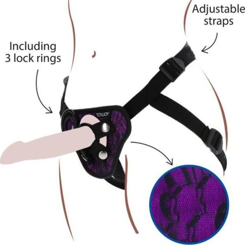 STRAP-ON LACE HARNESS PURPLE
