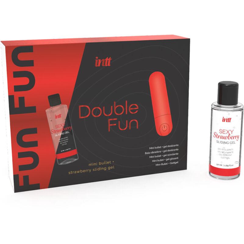 DOUBLE FUN KIT WITH VIBRATING BULLET AND STRAWBERRY MASSAGE GEL