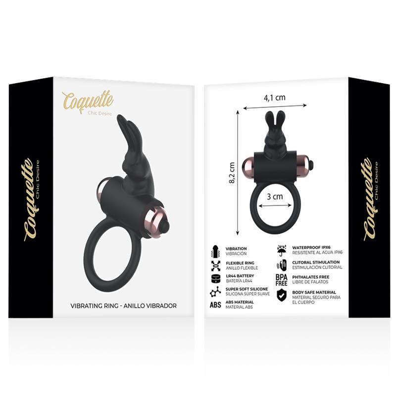 COCK RING WITH VIBRATOR BLACK/ GOLD