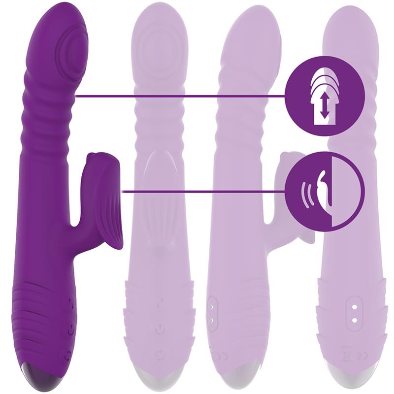 IGGY MULTIFUNCTION RECHARGEABLE VIBRATOR UP & DOWN WITH CLITORAL STIMULATOR PURPLE