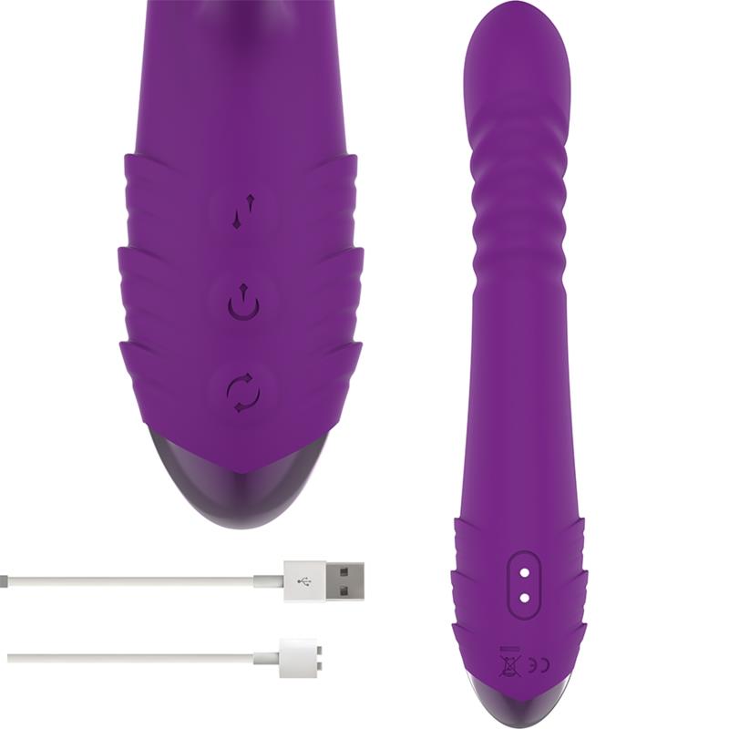 IGGY MULTIFUNCTION RECHARGEABLE VIBRATOR UP & DOWN WITH CLITORAL STIMULATOR PURPLE