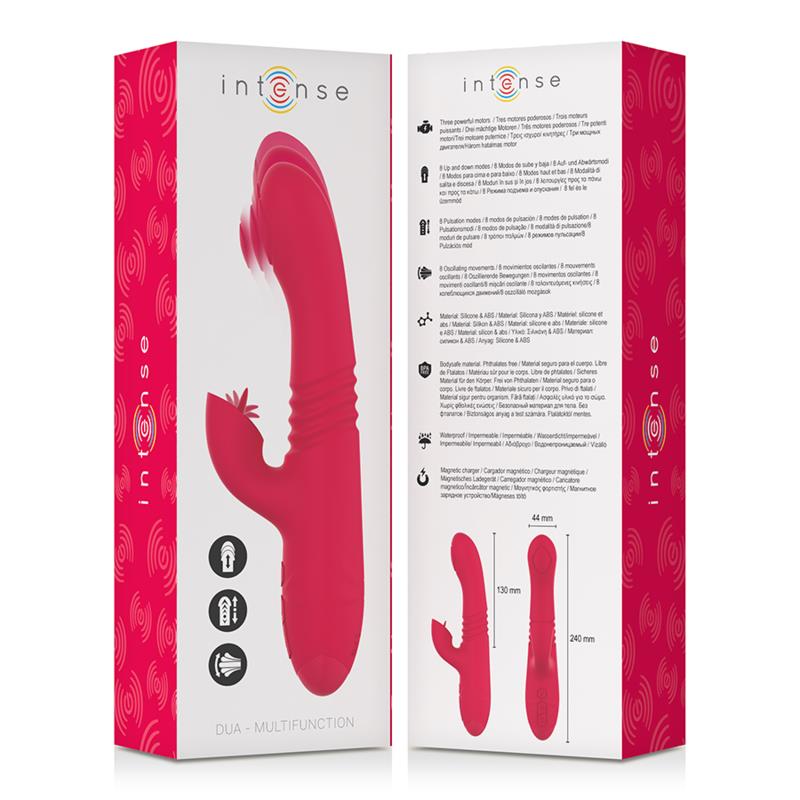 DUA MULTIFUNCTION RECHARGEABLE UP & DOWN VIBRATOR WITH RED TONGUE