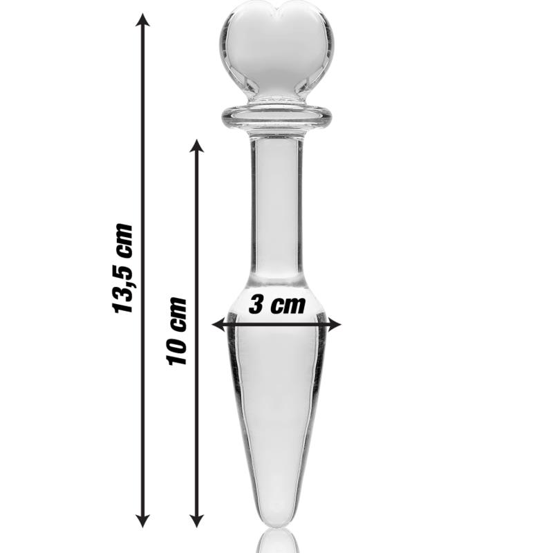 MODEL 7 ANAL PLUG BOROSILICATE GLASS CLEAR 13.5 CM -O- 3 CM