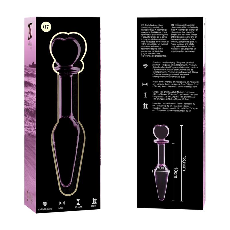 MODEL 7 ANAL PLUG BOROSILICATE GLASS CLEAR 13.5 CM -O- 3 CM