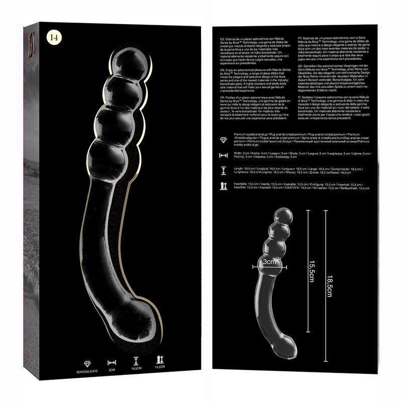 MODEL 14 DILDO OD BOROSILIKATNOG STAKLA PROZIRNO 18.5 CM -O- 3 CM
