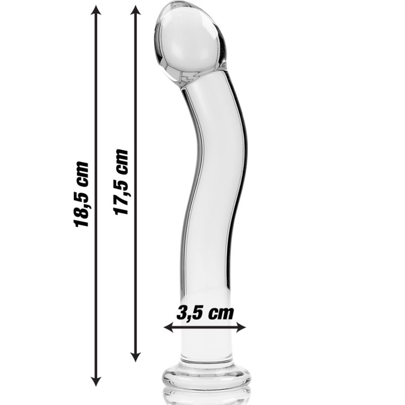 MODEL 18 DILDO OD BOROSILIKATNOG STAKLA PROZIRNO 18.5 CM -O- 3.5 CM