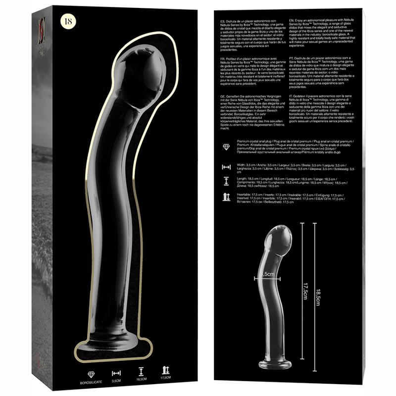 MODEL 18 DILDO OD BOROSILIKATNOG STAKLA PROZIRNO 18.5 CM -O- 3.5 CM
