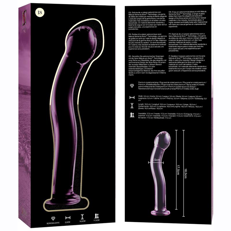 MODEL 18 DILDO OD BOROSILIKATNOG STAKLA PROZIRNO 18.5 CM -O- 3.5 CM