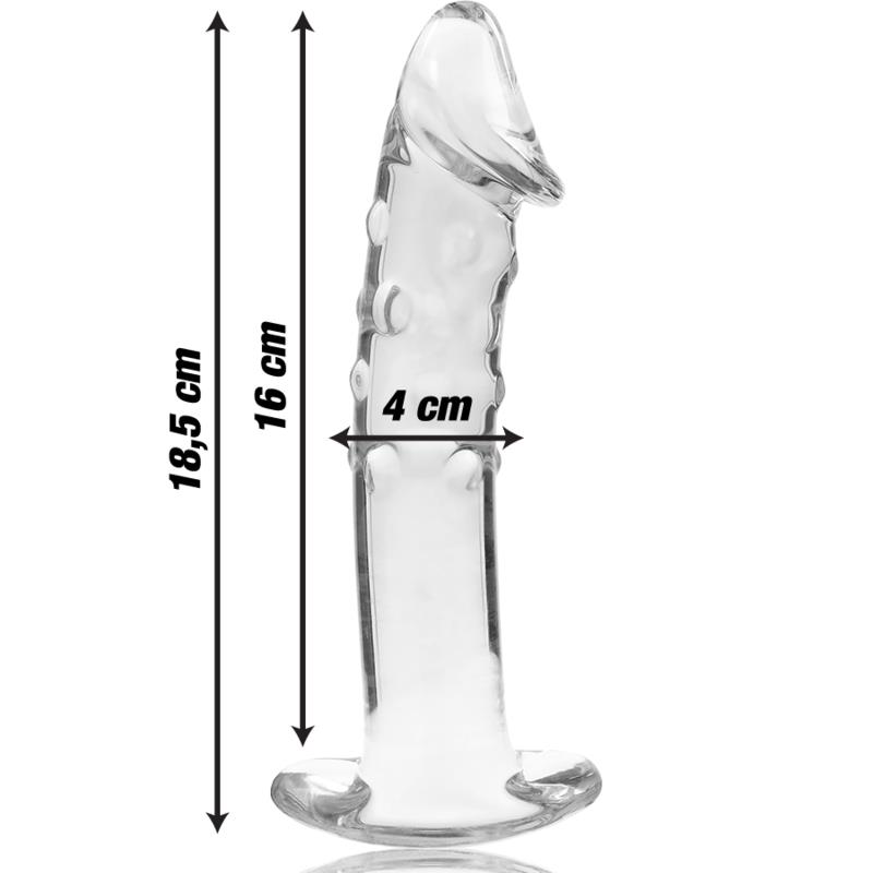 MODEL 19 DILDO BOROSILIKATNO STEKLO JASNO 18.5 CM -O- 4 CM
