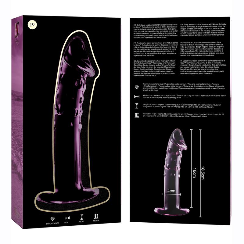 MODEL 19 DILDO BOROSILIKATNO STEKLO JASNO 18.5 CM -O- 4 CM