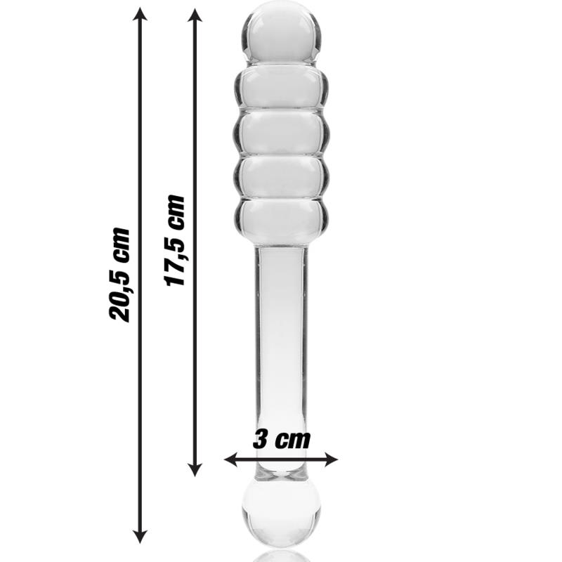 MODEL 20 DILDO OD BOROSILIKATNOG STAKLA PROZIRNO 20.5 CM -O- 3 CM