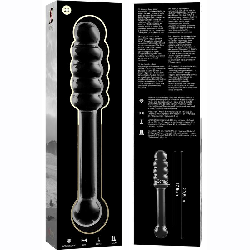 MODEL 20 DILDO OD BOROSILIKATNOG STAKLA PROZIRNO 20.5 CM -O- 3 CM