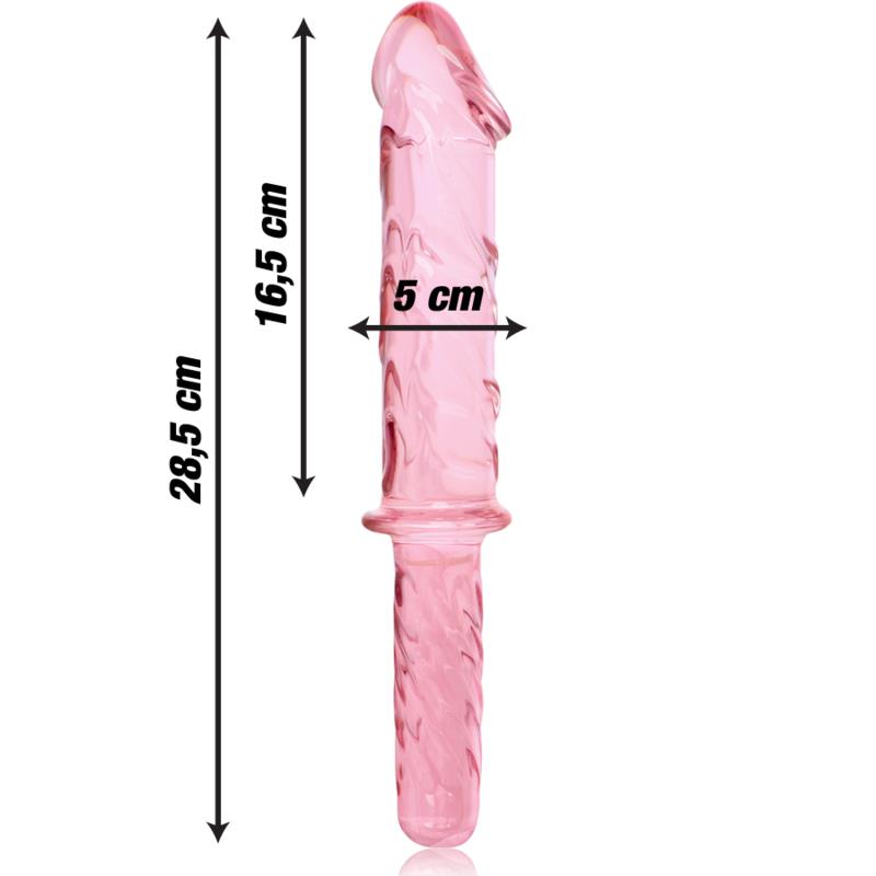 MODEL 24 DILDO BOROSILICATE GLASS CLEAR 28.5 CM -O- 5 CM