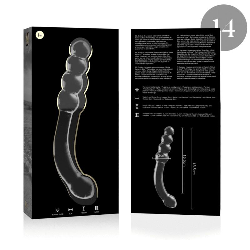 MODEL 14 DILDO OD BOROSILIKATNOG STAKLA PROZIRNO 18.5 CM -O- 3 CM