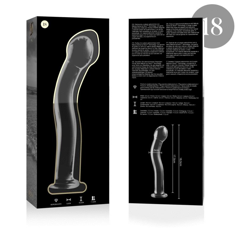 MODEL 18 DILDO OD BOROSILIKATNOG STAKLA PROZIRNO 18.5 CM -O- 3.5 CM