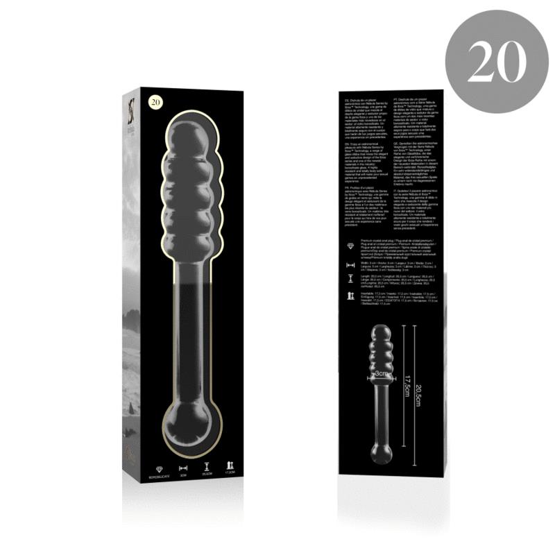 MODEL 20 DILDO OD BOROSILIKATNOG STAKLA PROZIRNO 20.5 CM -O- 3 CM