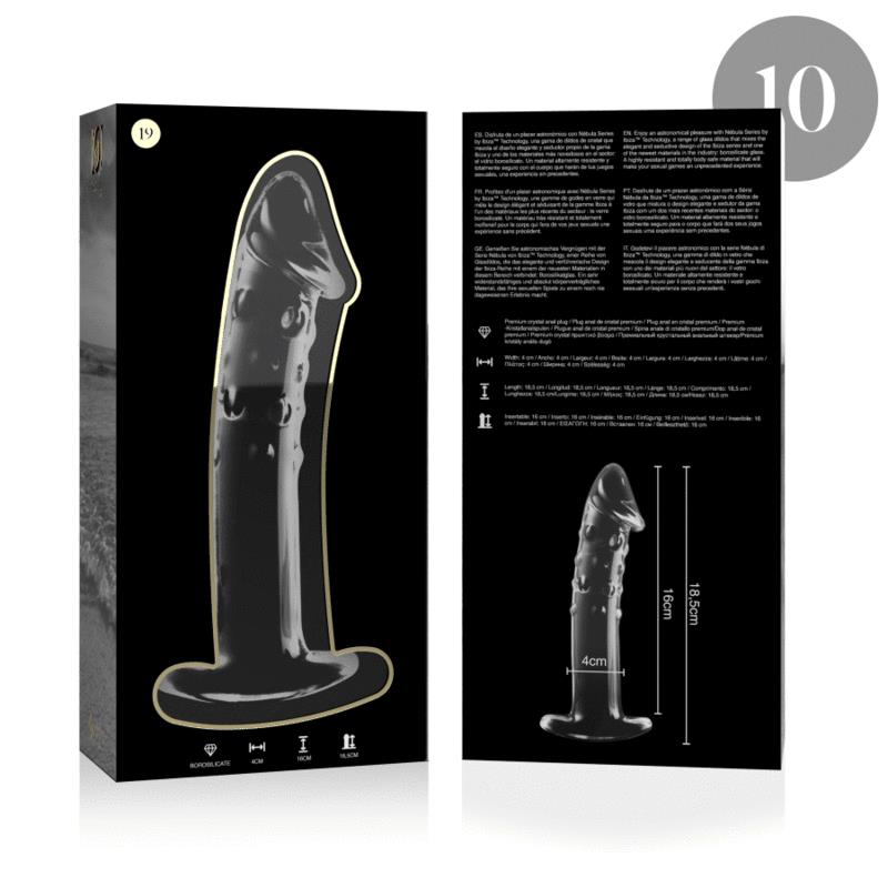 MODEL 19 DILDO BOROSILIKATNO STEKLO JASNO 18.5 CM -O- 4 CM