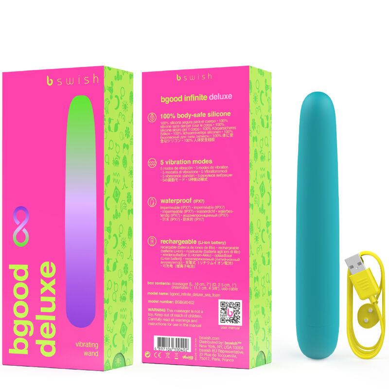 BGOOD INFINITE DELUXE RECHARGEABLE VIBRATOR BLUE SILICONE