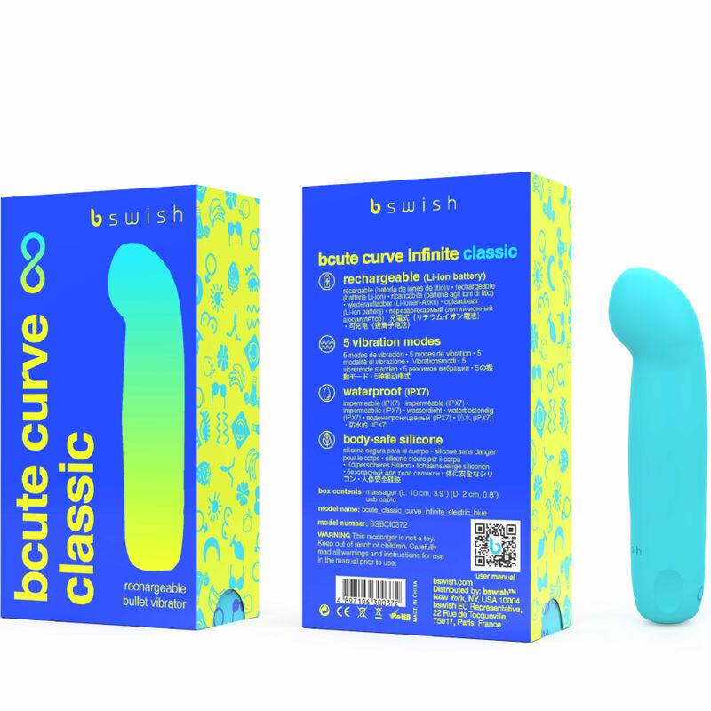 BCUTE CURVE INFINITE KLASIČNI POLNILNI VIBRATOR MODRA SILIKON
