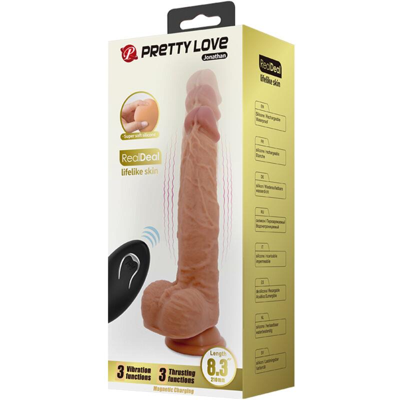 JONATHAN SILIKONSKI DILDO 3 VIBRACIJE + 3 MJERENJA UMEĆA DALJINSKO UPRAVLJANJE 21 CM