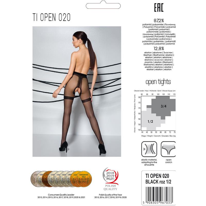 TIOPEN 020 BLACK TIGHTS 1/2 20 DEN