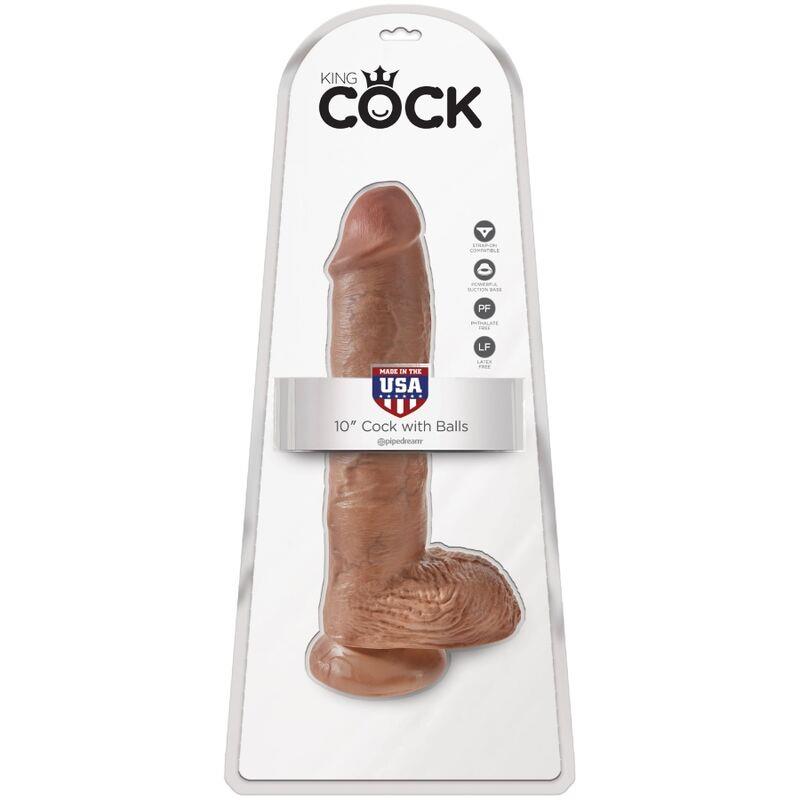 REALISTIČNI PENIS Z JAJCI 19.8 CM KARAMELA
