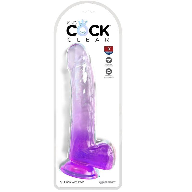 JASEN DILDO Z MODRIMI JAJCI 20.3 CM PURPLE