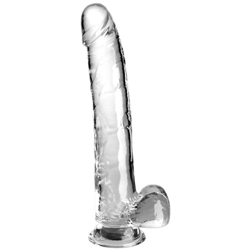 CLEAR DILDO WITH TESTICLES 24.8 CM TRANSPARENT